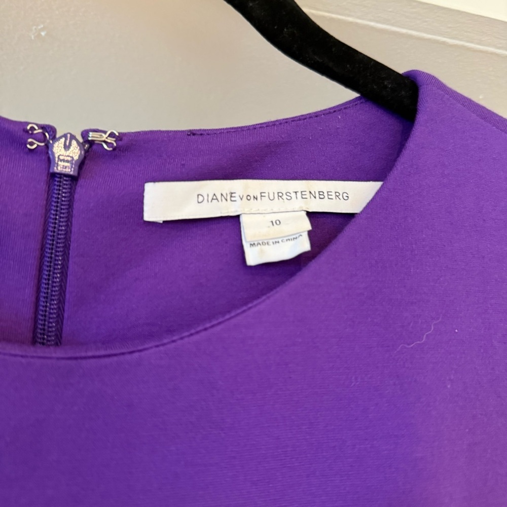 Diane Von Furstenberg Purple Jaelyn Mini Dress Sz 10 Minimalist Quiet Luxury - Picture 3 of 13